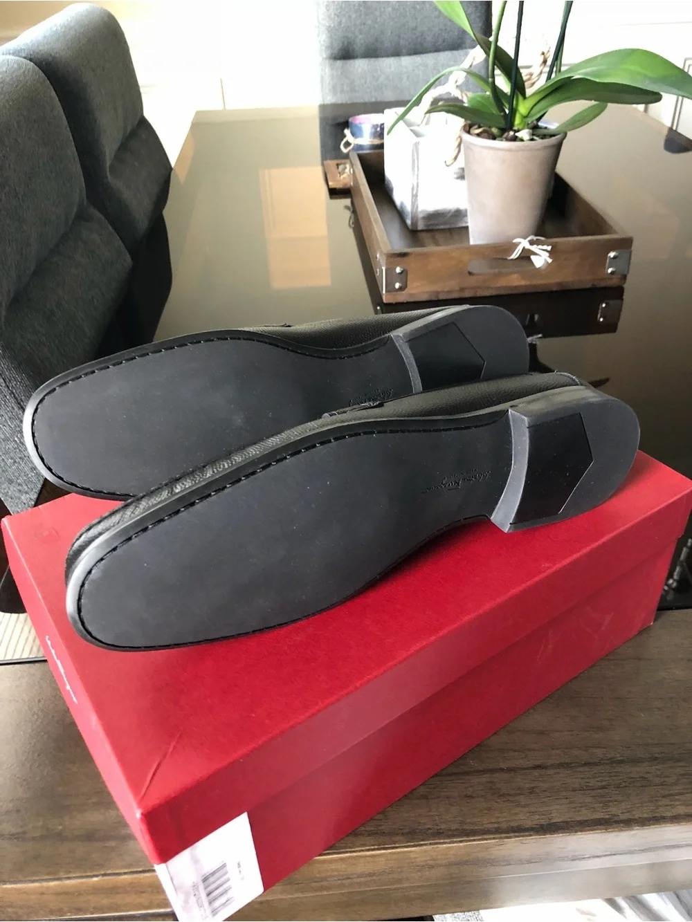 Salvatore Ferragamo Regal Gancini Pebble Leather Loafers Black Men’s 10.5 D NIB - Picture 2 of 6